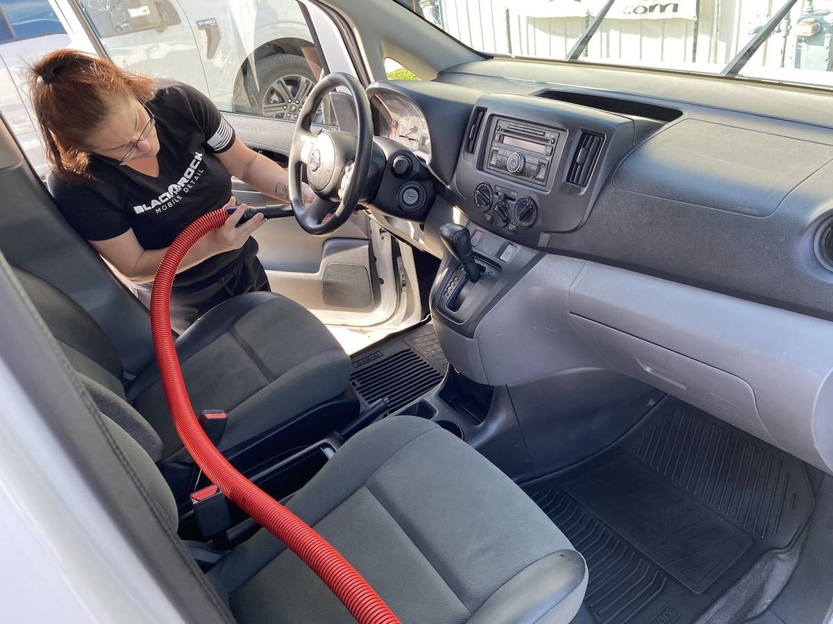 Interior steam and vacuum detail by Black Rock Mobile Detailing in Sandpoint, Idaho