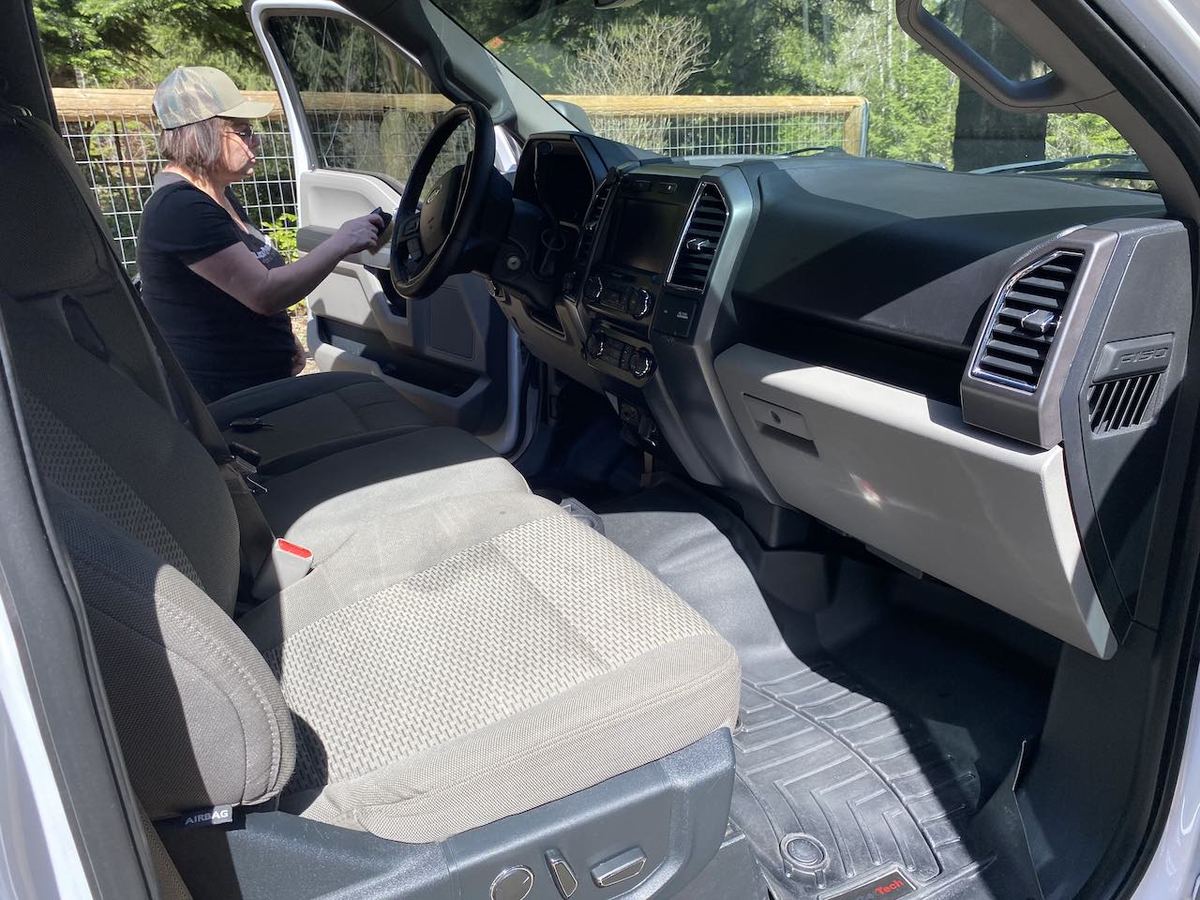 Interior detail on a pickup by Black Rock Mobile Detailing in Sandpoint, Idaho
