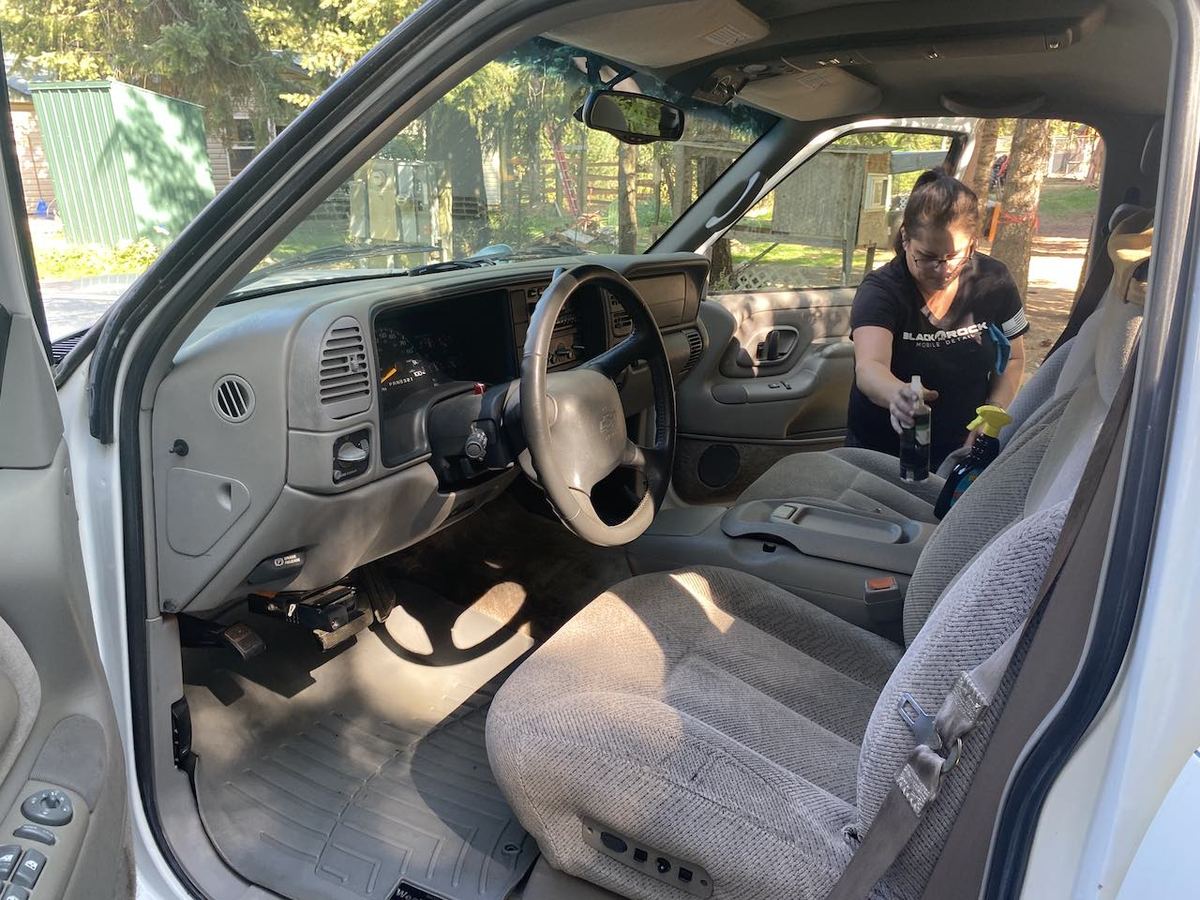 Interior detail, dash and console by Black Rock Mobile Detailing in Sandpoint, Idaho