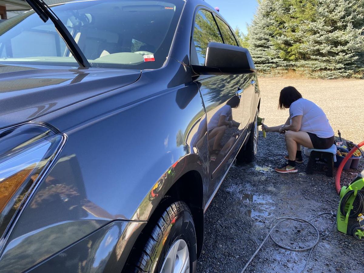 Hand wash, deep black finish by Black Rock Mobile Detailing in Sandpoint, Idaho