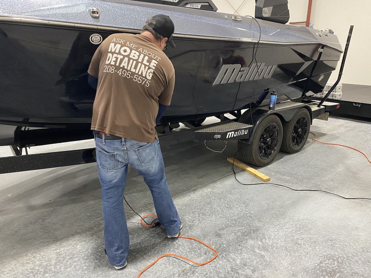 Boat and trailer detail by Black Rock Mobile Detailing in Sandpoint, Idaho