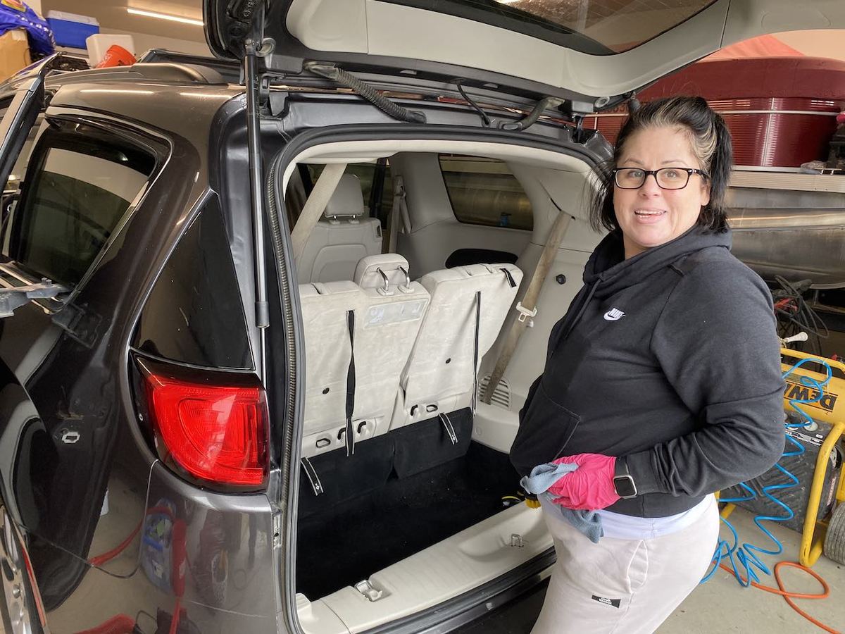 Interior detail, rear seating by Black Rock Mobile Detailing in Sandpoint, Idaho