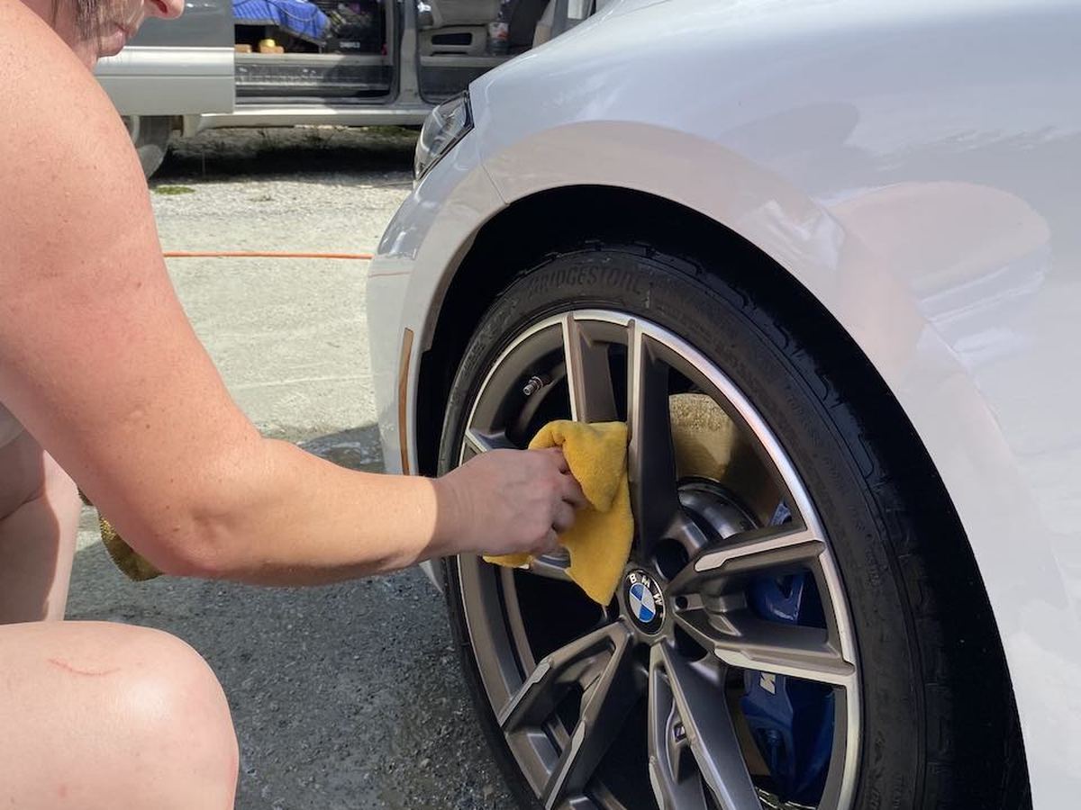 Wheel detail, close-up shine by Black Rock Mobile Detailing in Sandpoint, Idaho